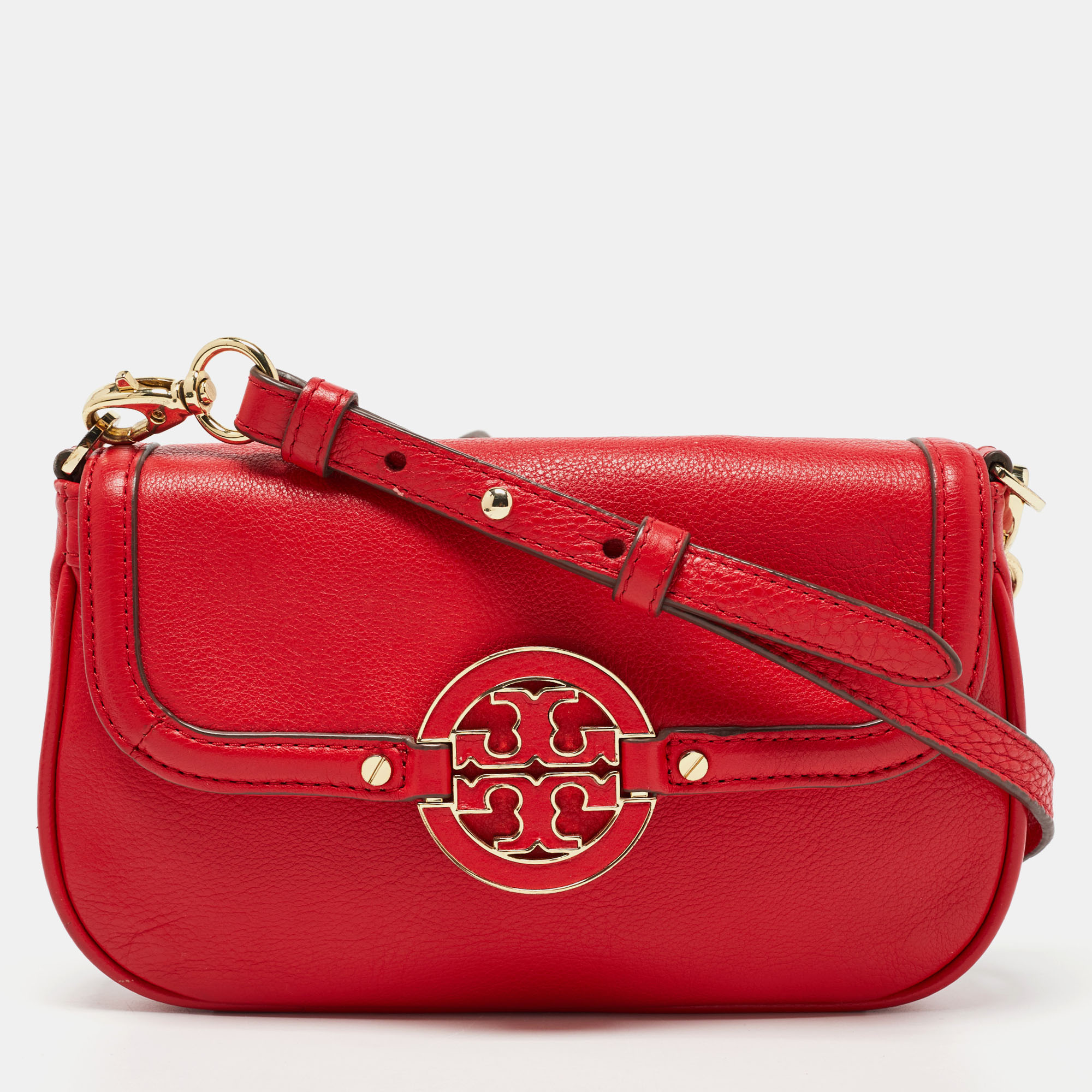 Tory Burch Red Leather Amanda Crossbody Bag